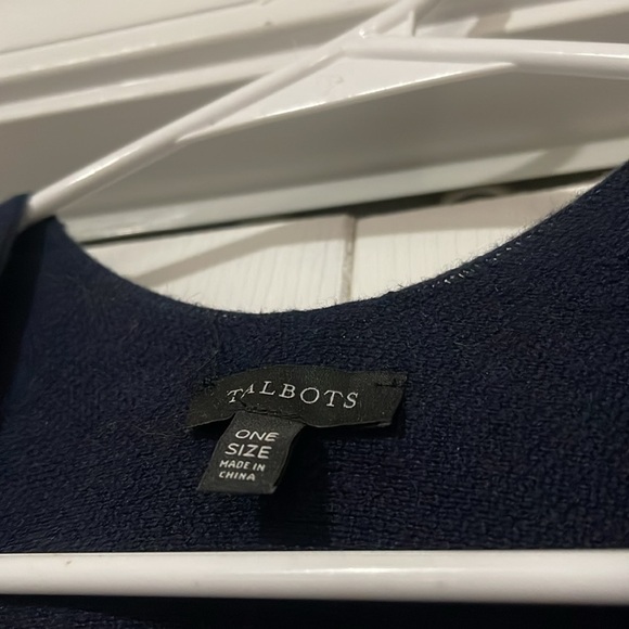 Talbots COLORBLOCK KNIT RUANA Navy/Blue Stripe - Picture 4 of 4